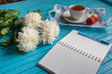 businessmans kahvaltı mavi bir tablo