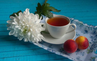 businessmans kahvaltı mavi bir tablo