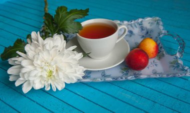 businessmans kahvaltı mavi bir tablo