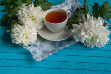 businessmans kahvaltı mavi bir tablo