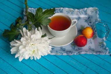 businessmans kahvaltı mavi bir tablo