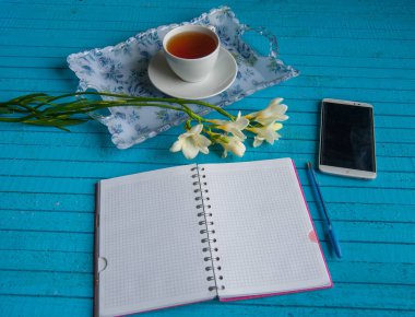 businessmans kahvaltı mavi bir tablo