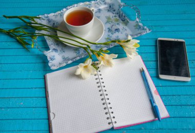 businessmans kahvaltı mavi bir tablo