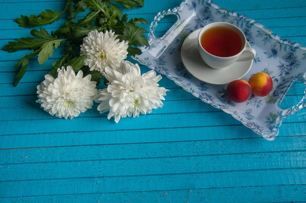 businessmans kahvaltı mavi bir tablo