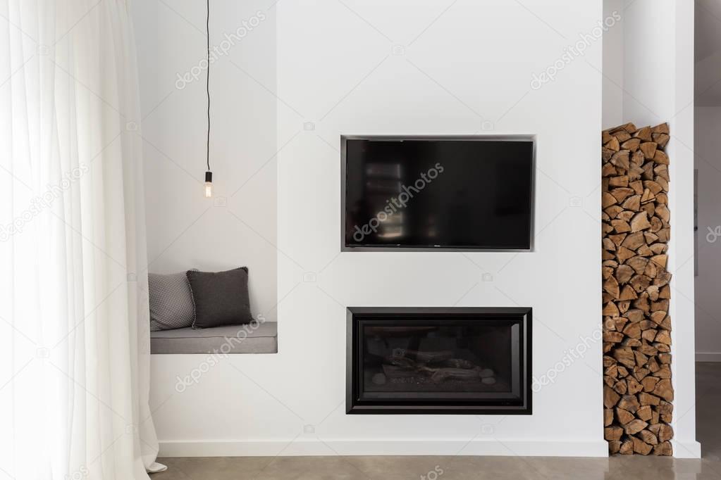 Built in tv and gas fire 