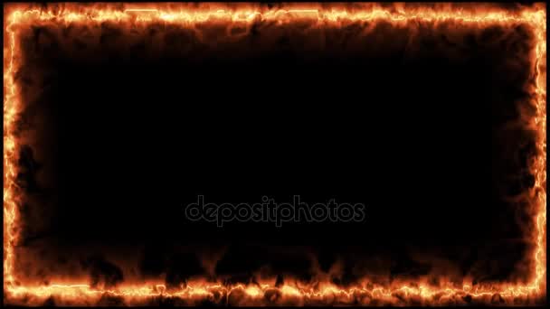 Cadre de feu sur fond sombre (4 K  )