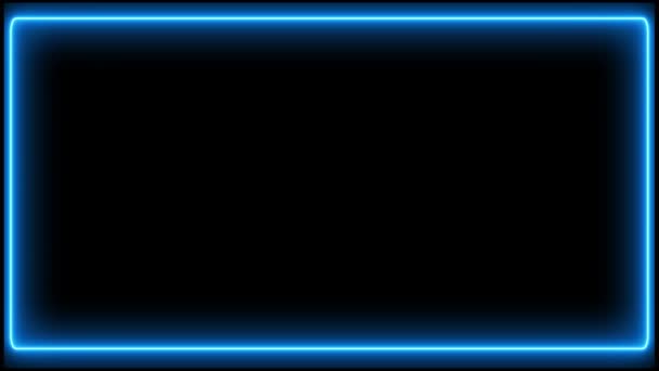 Quadro completo de néon azul no fundo escuro (4 K  ) — Vídeo de Stock