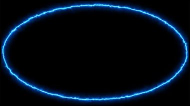 Mavi elektrik elips çerçeve üzerinde koyu renk arka plan (4 K )