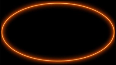 Koyu arka plan turuncu neon elips tam kare ( 4 K )