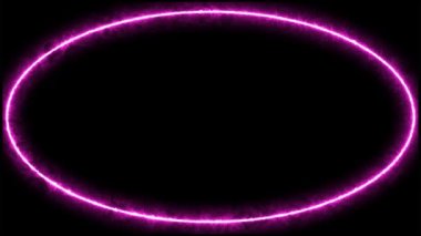 Koyu arka plan üzerinde pembe neon elips tam kare ( 4 K )