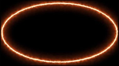 Karanlık arka planda yangın elips tam kare ( 4 K )