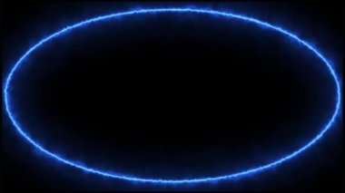 Mavi elektrik elips çerçeve üzerinde koyu renk arka plan (4 K )