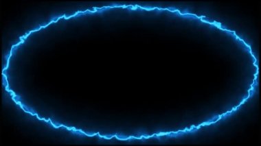 Mavi elektrik elips çerçeve üzerinde koyu renk arka plan (4 K )