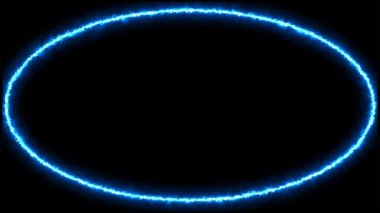 Mavi elektrik elips çerçeve üzerinde koyu renk arka plan (4 K )