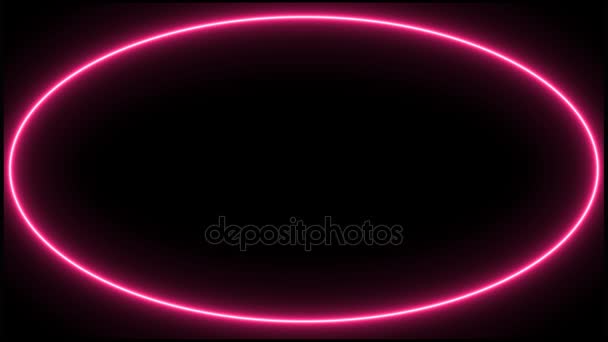 Elipse eléctrica rosa marco completo sobre fondo oscuro (4 K  ) — Vídeo de stock