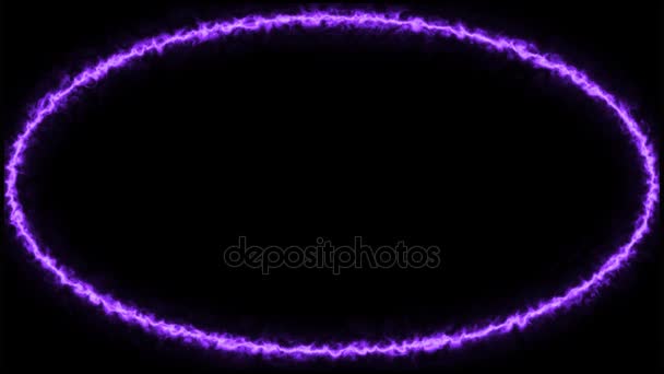 Purple electric ellipse full frame on dark background ( 4 K ) — Stock Video