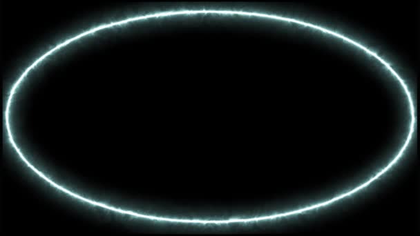 Marco de elipse eléctrico blanco sobre fondo oscuro (4 K  ) — Vídeo de stock