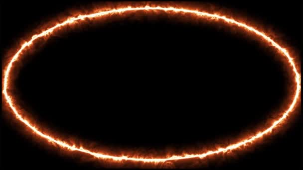 Эллипс огня полный кадр на темном фоне (4 K  ) — стоковое видео