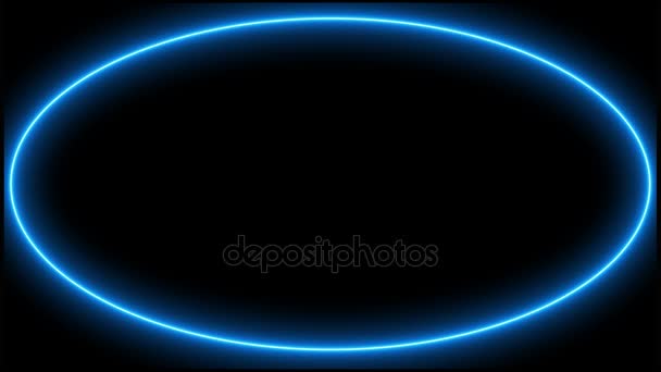 Blue electric ellipse frame on dark background ( 4 K ) — Stock Video