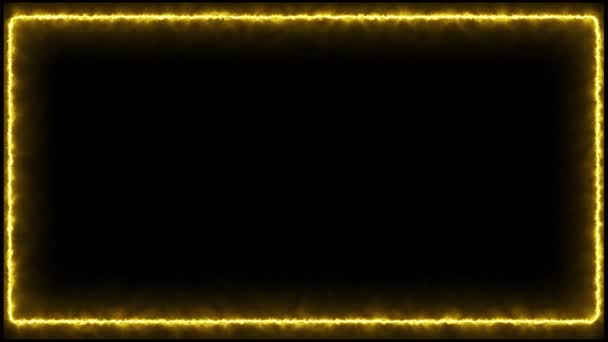 Marco completo eléctrico amarillo sobre fondo oscuro (4 K  ) — Vídeos de Stock