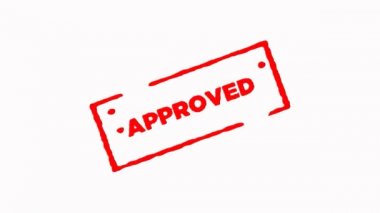 Onaylı kırmızı mürekkep damgası vınlamak içinde ve vınlamak dışarı üstünde beyaz arka plan (4k ile anlaşma imzaladı) 