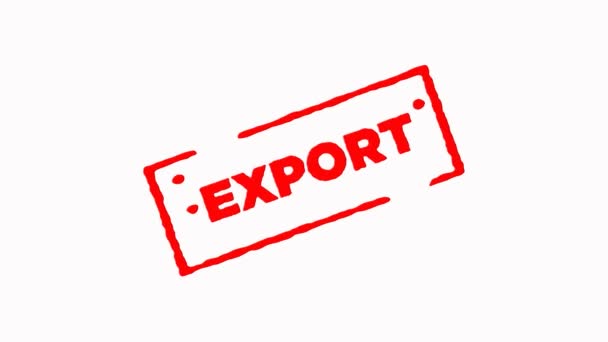 Export signed with red ink stamp zoom in and zoom out on white background (4K) — Stock Video
