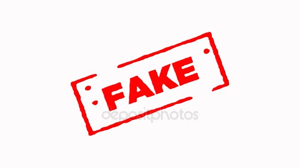 Fake signiert mit rotem Stempel zoomen und zoomen auf weißem Hintergrund (4k)) — Stockvideo