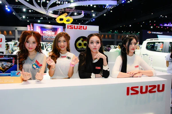 Unidentified female presenter pose in Thailand Mobile Expo 2014 — Stock Photo, Image