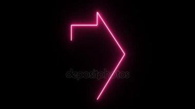4 k Neon pembe ok şekli titreşen koyu arka plan üzerinde