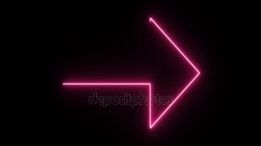 4 k Neon pembe ok şekli titreşen koyu arka plan üzerinde