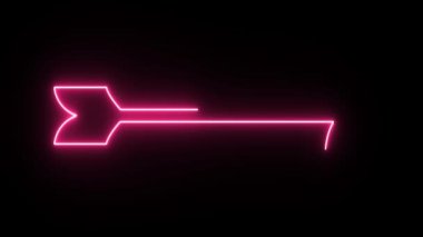 4 k Neon ok şekli koyu arka plan üzerinde titreşen
