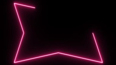 4 k Neon pembe afiş şekil titreşen koyu arka plan üzerinde