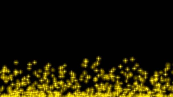 Brilho de brilho dourado Shinny com estrela subindo fundo animado em 4K — Vídeo de Stock