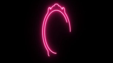 4 k Neon pembe çerçeve şekli titreşen koyu arka plan üzerinde