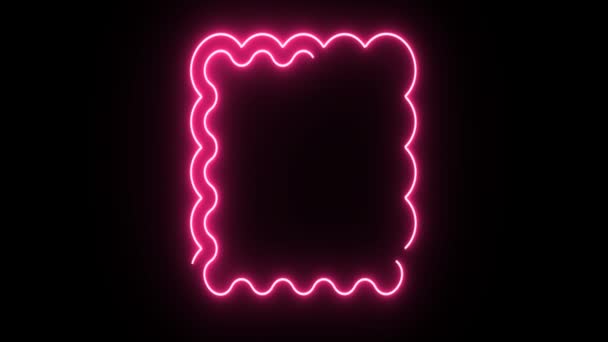 4K forme de cadre rose fluo scintillant sur fond sombre 