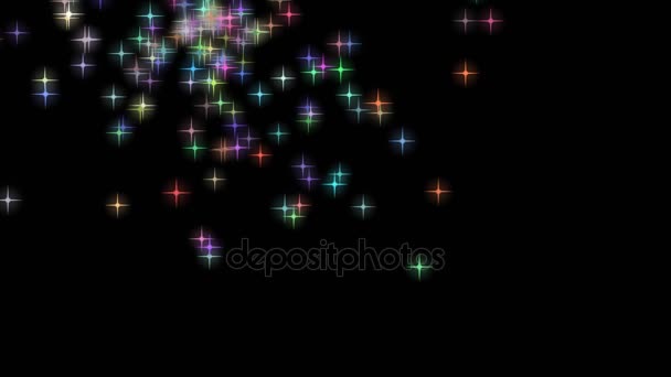 4 k の星のアニメーションの背景を粒子とカラフルな輝きキラキラ シニー — ストック動画
