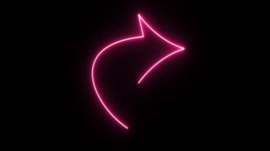 4 k Neon pembe ok şekli titreşen koyu arka plan üzerinde