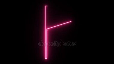 4 k Neon pembe yata bir yıl saklamak şekil titreşen koyu arka plan üzerinde