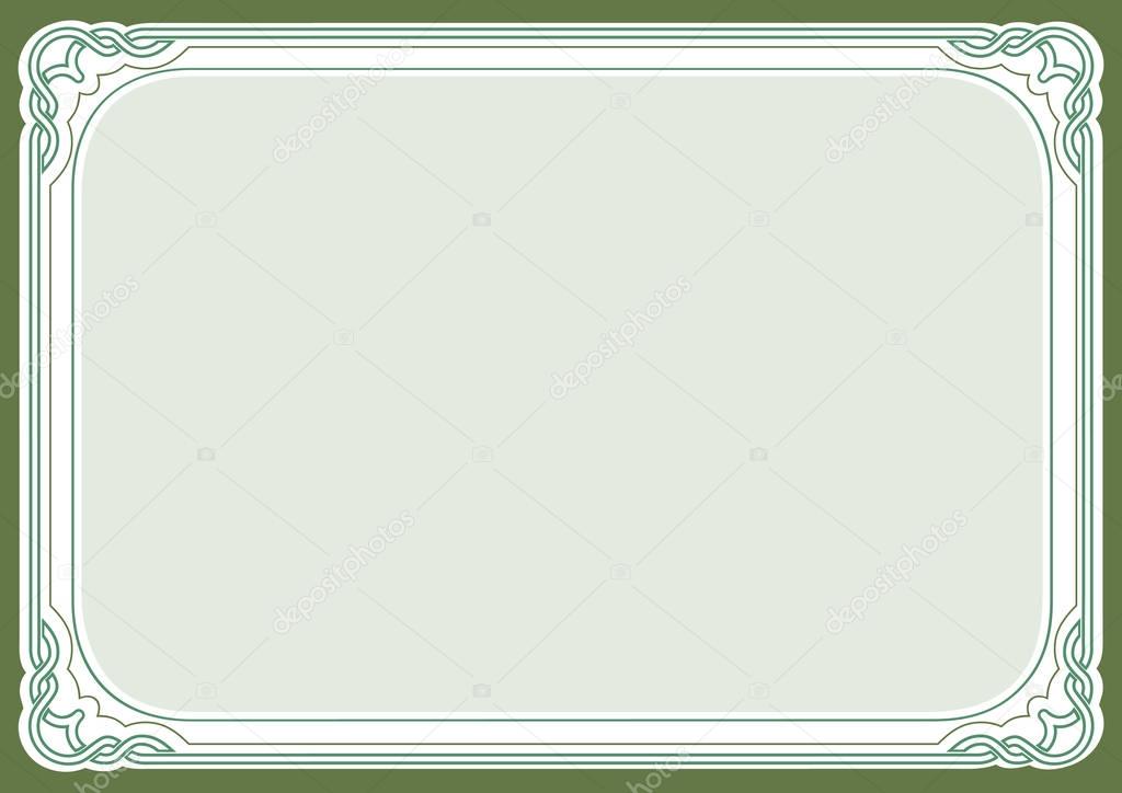 Green background and frame