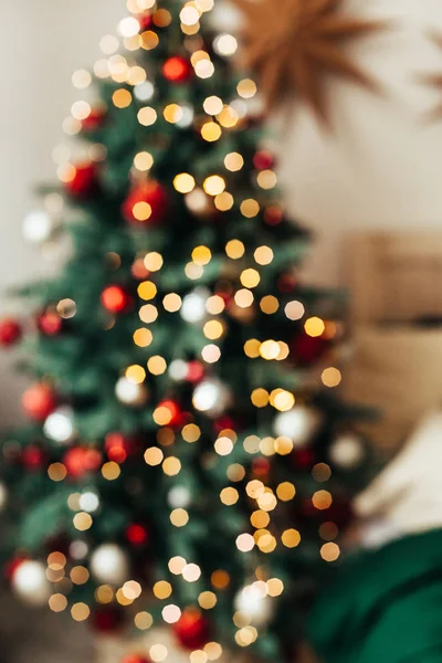 Blurry Lights Christmas Tree — Stock Photo, Image