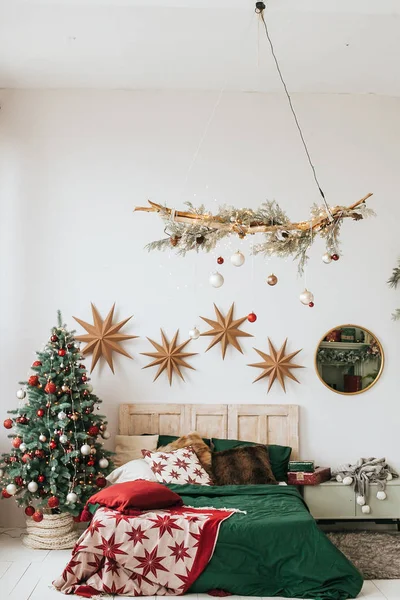 Decoración Del Dormitorio Para Navidad —  Fotos de Stock