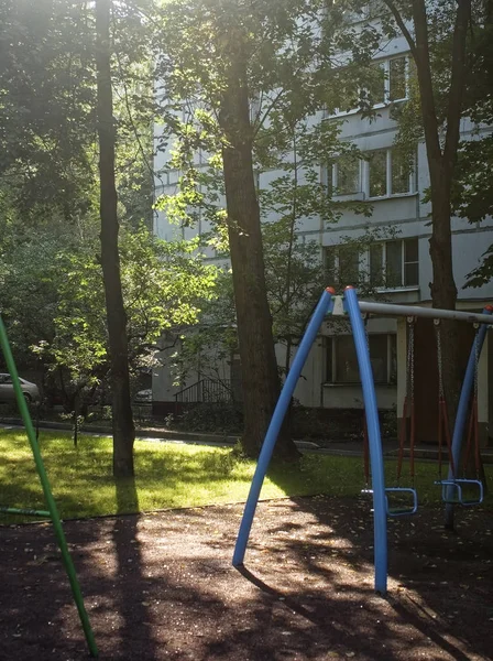 iron swing in the summer morning, Moscow