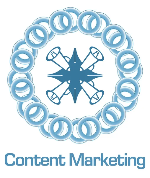 Marketing de Conteúdo Blue Rings Circular — Fotografia de Stock