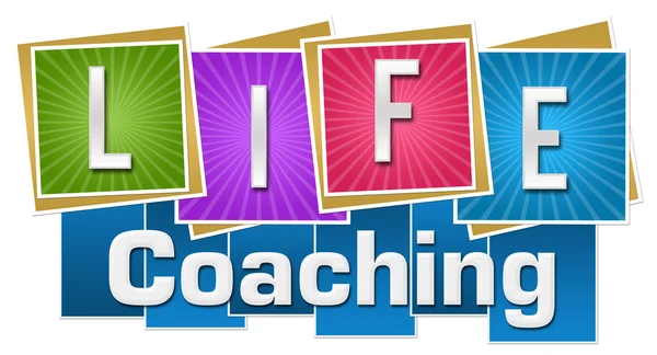 Life Coaching színes négyzetek csíkok — Stock Fotó