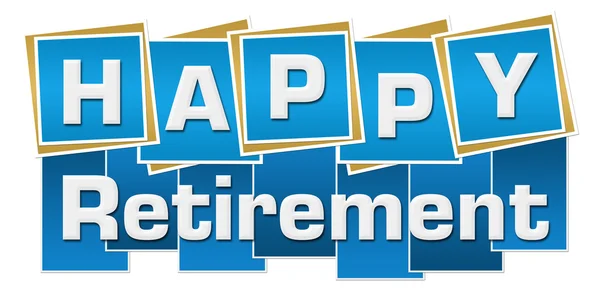 Happy Retirement Blue Squares Stripes — Stock Photo, Image