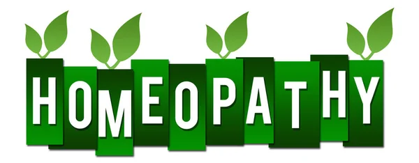 Гомеопатия Зеленые полоски с листьями — стоковое фото