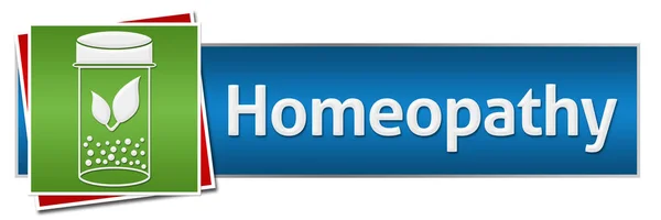 Homöopathie rot grün blau horizontal — Stockfoto