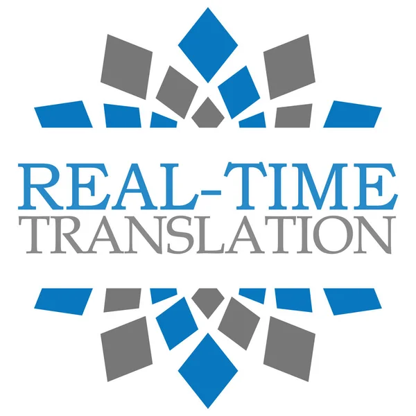 Traduzione in tempo reale Elementi quadrati blu grigio — Foto Stock