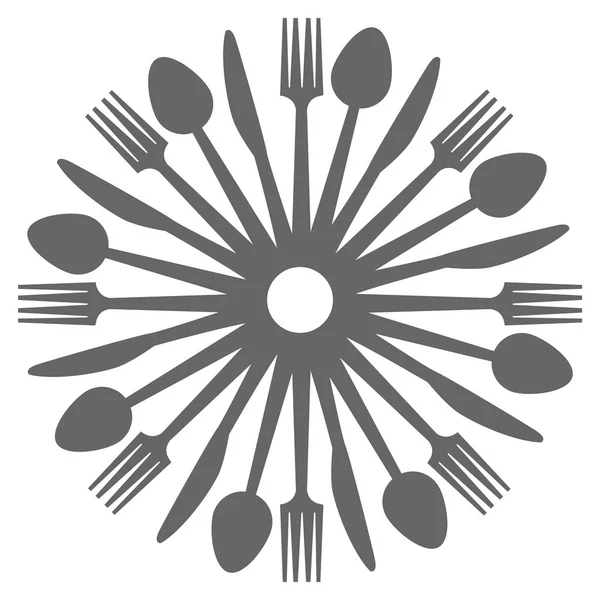 Cucchiaio forchetta Circolare Grigio — Foto Stock