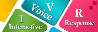 IVR - etkileşimli sesli yanıt renkli yuvarlak kareler 